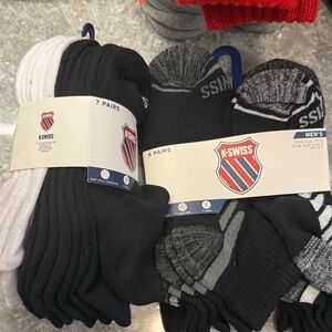 K-Swiss Men's Black and White Athletic Socks - 13 pairs